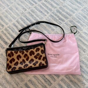Kate Spade Leopard Print Clutch with Black Accents